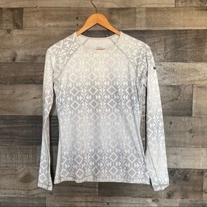 Nike Gray White Ombre Long Sleeve Active Shirt